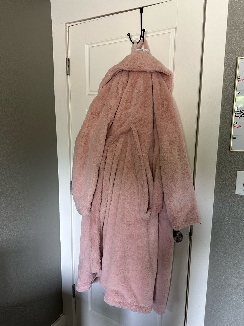 Minky Couture Plush Teddy Robe in Light Blush Pink
